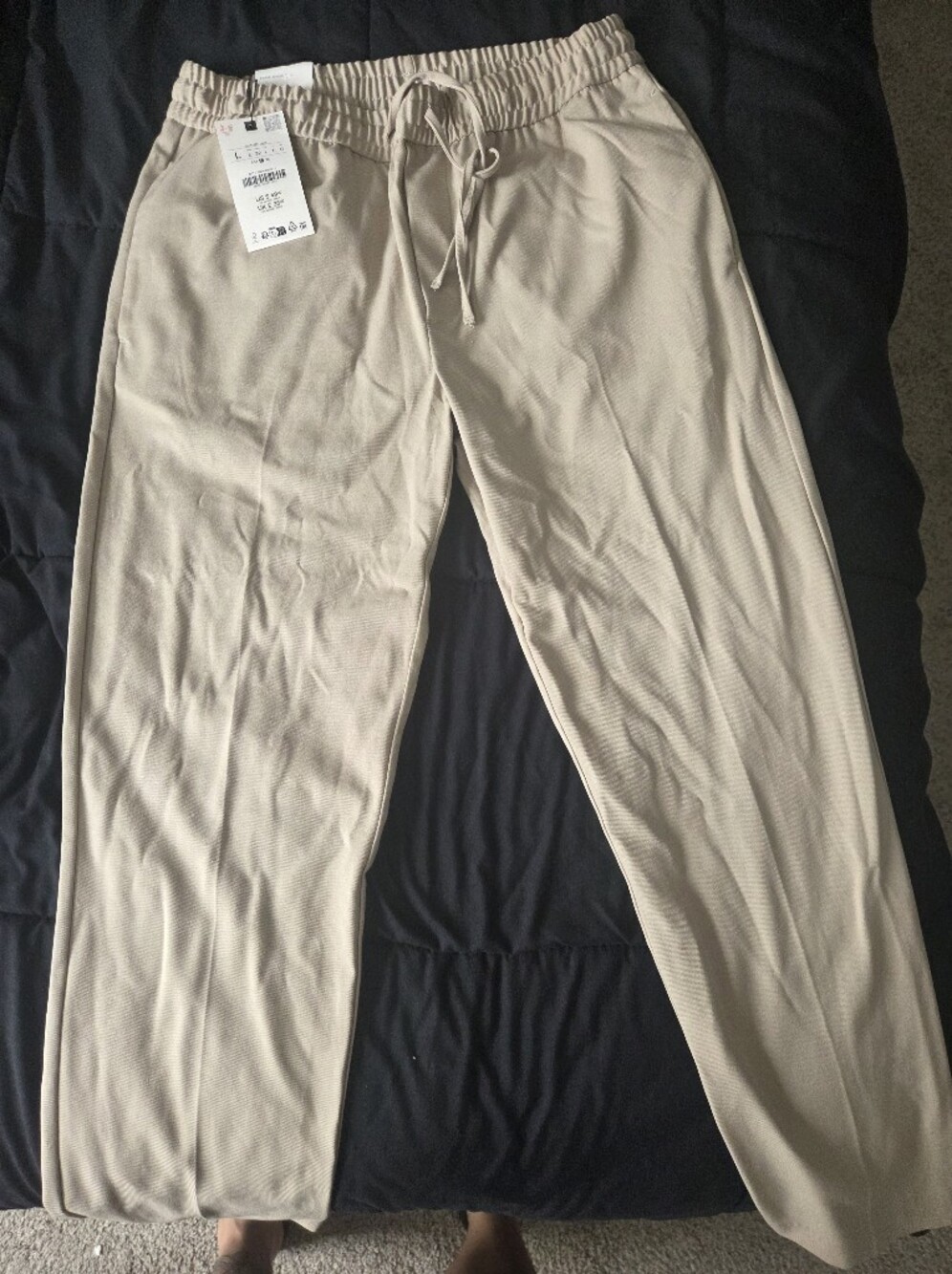 Zara Beige Drawstring Jogger Pants